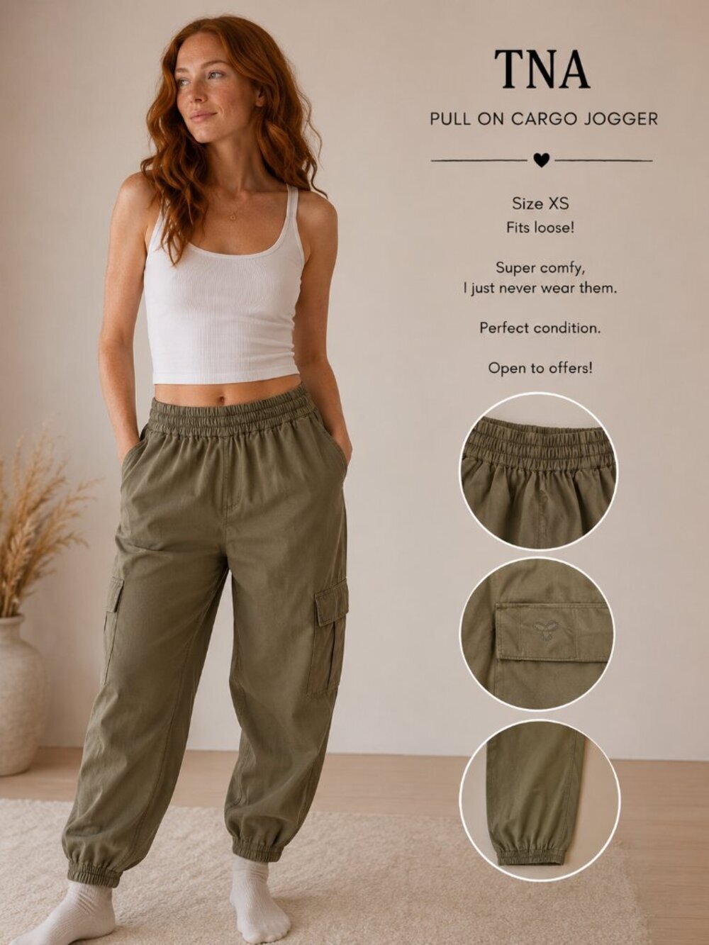 TNA pull on cargo jogger ~ size XS